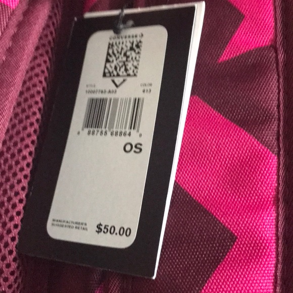 NWT Converse Straight Backpack Pink Stars✨W AUTHEN - Picture 5 of 6